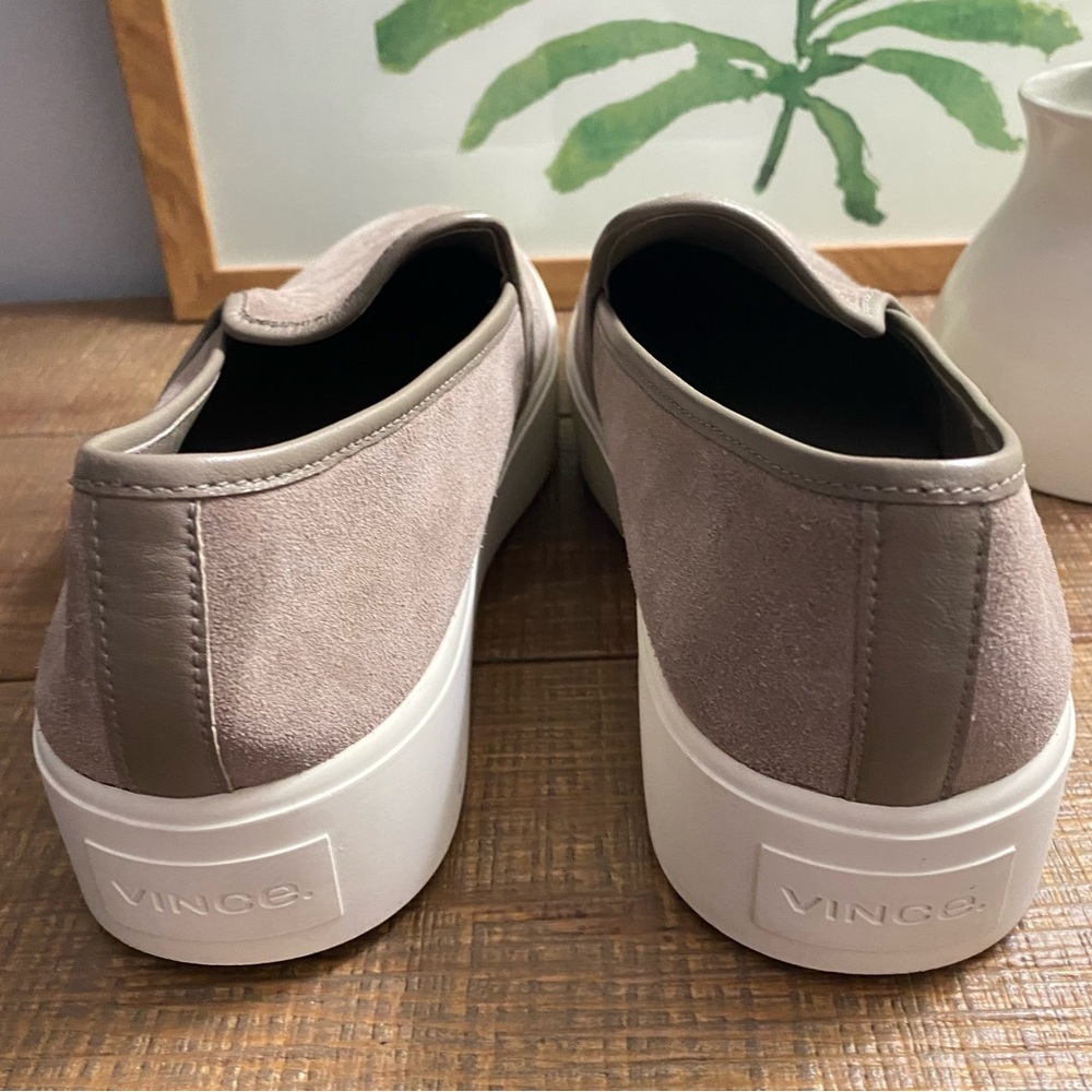 VINCE Brendon Platform Suede Slip on Sneakers